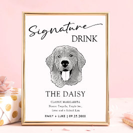 Golden Retriever Hund Hochzeit Signature Drink Zei Poster
