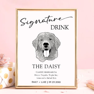 Golden Retriever Hund Hochzeit Signature Drink Zei Poster