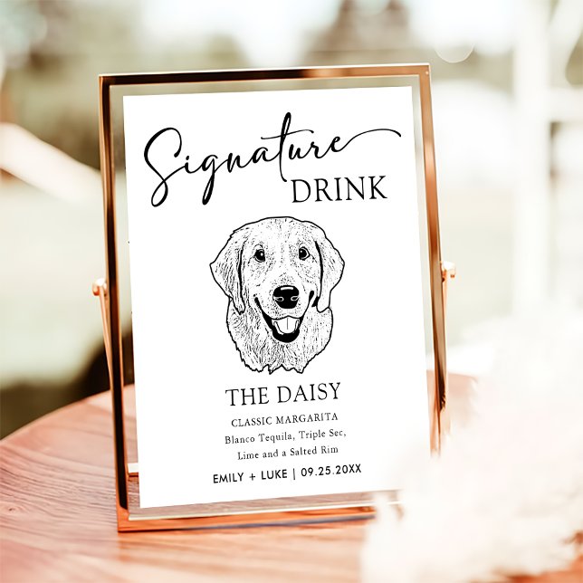 Golden Retriever Hund Hochzeit Signature Drink Zei Poster (Von Creator hochgeladen)