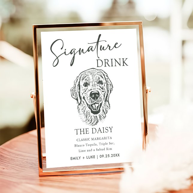 Golden Retriever Hund Hochzeit Signature Drink Zei Poster (Von Creator hochgeladen)