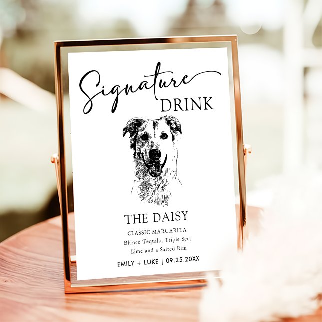 Golden Retriever Hund Hochzeit Signature Drink Zei Poster (Von Creator hochgeladen)