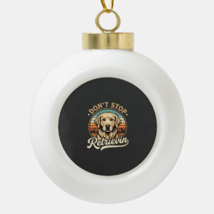 Golden Retriever Hund hört nicht auf zu apportiere Keramik Kugel-Ornament