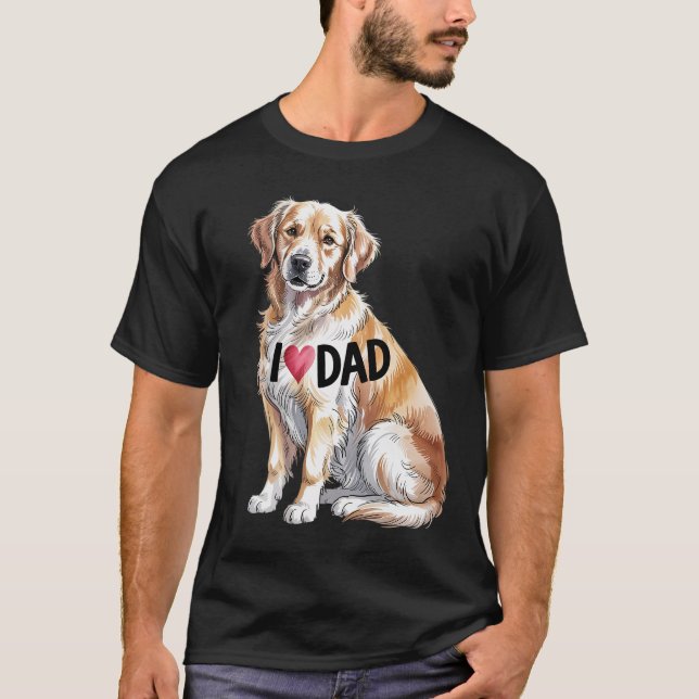 Golden Retriever Hund I Liebe Vater T-Shirt (Vorderseite)