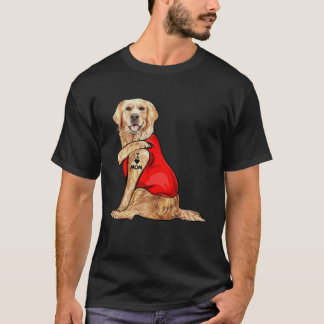 Golden Retriever Hund Ich liebe Mama Tattoo T-Shirt