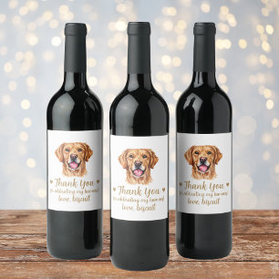 Golden Retriever Hund Ich Tue Es Auch Hochzeit Wei Weinetikett
