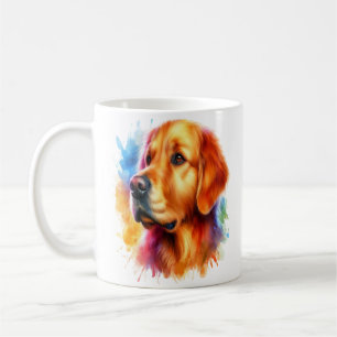 Golden Retriever Hund in Wasserfarbe Kaffeetasse