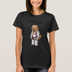 Golden Retriever Hund Judo Karate Meister In Weiß T-Shirt