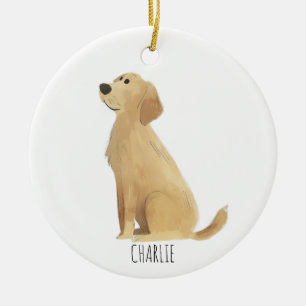 Golden Retriever Hund Keramik Ornament