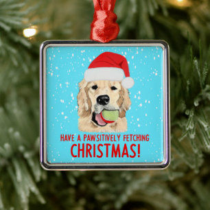 Golden Retriever Hund Keramik Weihnachtsschmuck, Ornament Aus Metall