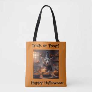 Golden Retriever Hund kocht Halloween-Abendessen