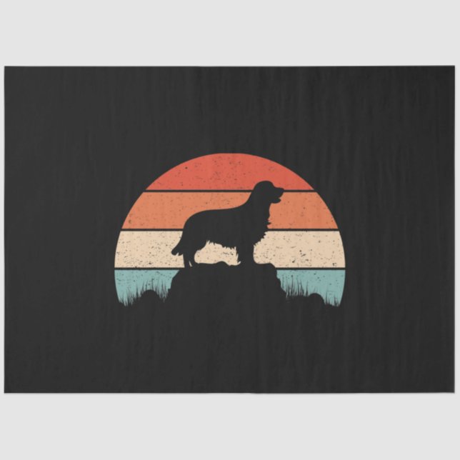 Golden Retriever Hund Lover Retro Sunset Seidenpapier (Vorderseite)