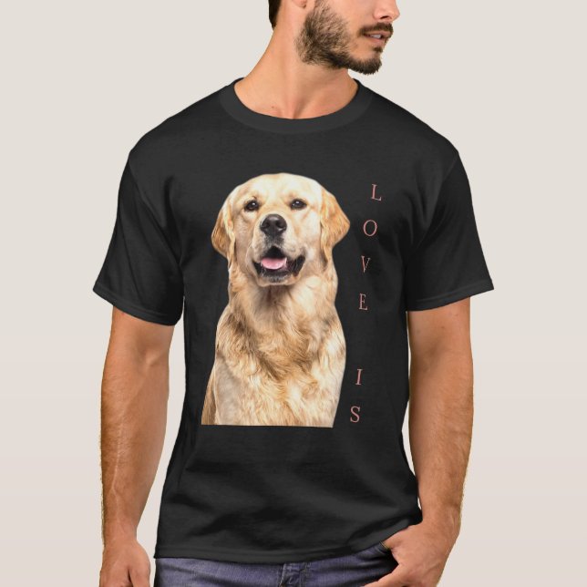 Golden Retriever Hund Mama Vater Liebe Welpe T-Shi T-Shirt (Vorderseite)