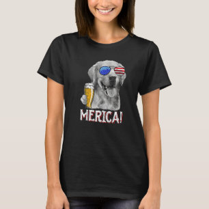 Golden Retriever Hund Merica 4. Juli Patriotisch A T-Shirt