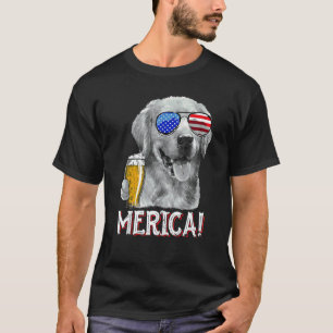 Golden Retriever Hund Merica 4. Juli Patriotischer T-Shirt