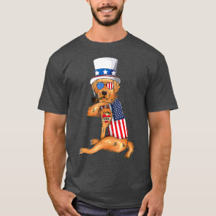 Golden Retriever Hund Merica 4. july usa T-Shirt