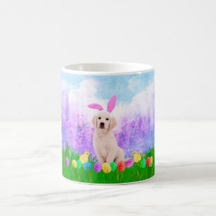 Golden Retriever Hund mit Ostereiern Bunny Chicks Kaffeetasse