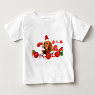 Golden Retriever Hund mit roter Santa Mütze Weihna Baby T-shirt