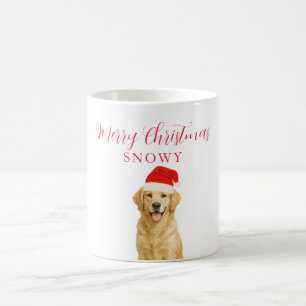 Golden Retriever Hund mit Weihnachtsmannmütze Weih Kaffeetasse
