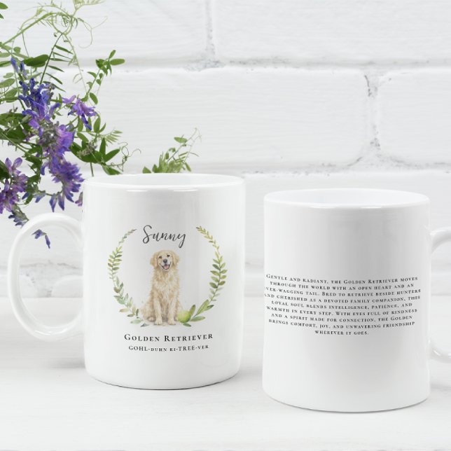 Golden Retriever Hund | Monogramm Kaffeetasse (Von Creator hochgeladen)