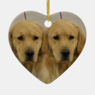 Golden retriever-Hund paart Verzierung Keramikornament