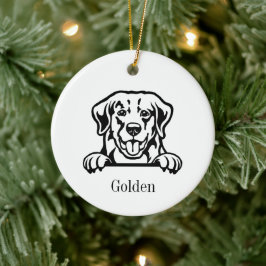 Golden Retriever Hund Personalisiert Pet Ornament, Keramik Ornament
