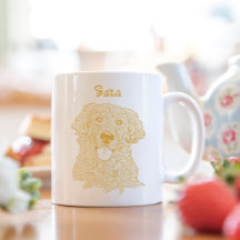 Golden Retriever Hund Personalisiert Zeichnend Han