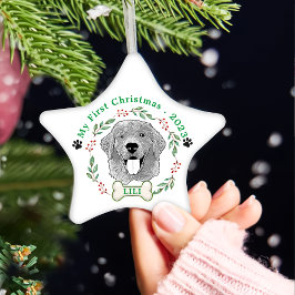 Golden Retriever Hund Personalisiert Zeichnend Han Keramik Ornament