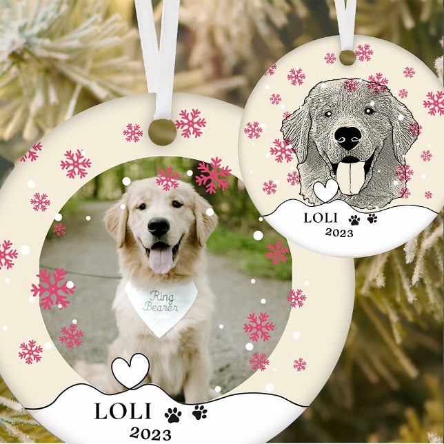Golden Retriever Hund Personalisiert Zeichnend Han Keramik Ornament (Von Creator hochgeladen)