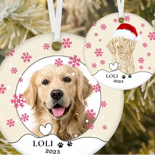 Golden Retriever Hund Personalisiert Zeichnend Han Keramik Ornament (Von Creator hochgeladen)