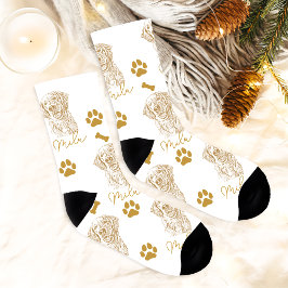Golden Retriever Hund Personalisiert Zeichnend Han Socken