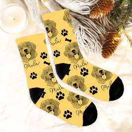 Golden Retriever Hund Personalisiert Zeichnend Han Socken