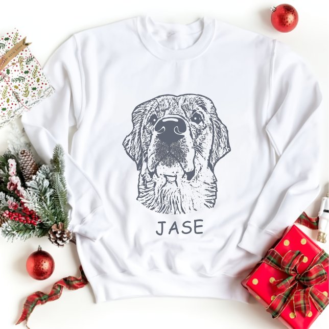 Golden Retriever Hund Personalisiert Zeichnend Han T-Shirt (Von Creator hochgeladen)
