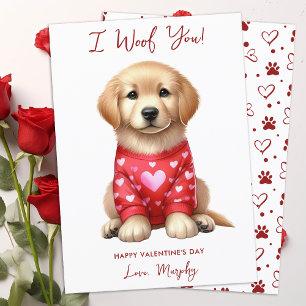 Golden Retriever Hund Personalisierter Valentinsta Feiertagskarte