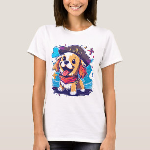 Golden Retriever Hund Pirate T-Shirt