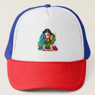 Golden Retriever Hund Pirate Truckerkappe