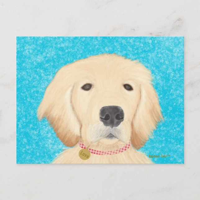 Golden Retriever Hund Postcard Blaues Wasser Postkarte (Vorderseite)
