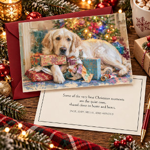 Golden Retriever Hund präsentiert Weihnachten