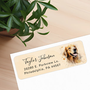 Golden Retriever Hund Rücksendeadressetikett