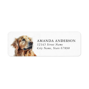 Golden Retriever Hund Rücksendeadressetiketten