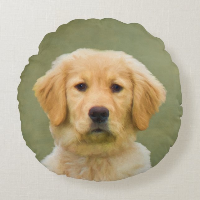 Golden retriever-Hund Rundes Kissen (Vorderseite)