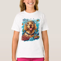 Golden Retriever Hund Schnorcheln am Korallenriff