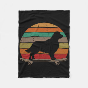 Golden Retriever Hund Skateboard Vintage Lustig Sk Fleecedecke