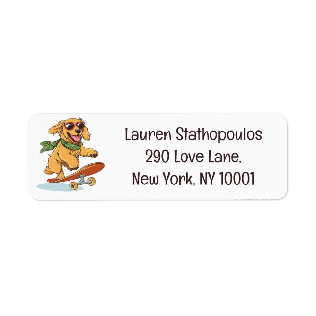 Golden Retriever Hund Skateboarding (Vorne)