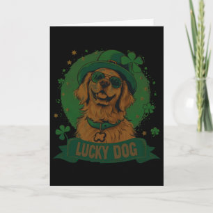 Golden Retriever Hund - St. Patrick's Day Saint Pa Karte