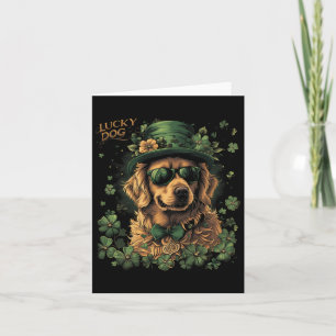 Golden Retriever Hund - St. Patrick's Day Saint Pa Karte