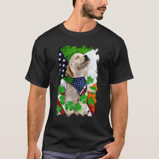 Golden Retriever Hund stolz und amerikanische Flag T-Shirt