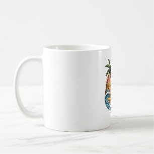Golden Retriever Hund Surft Surfboard Sonnenunterg Kaffeetasse
