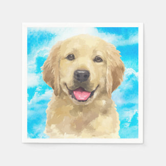 Golden Retriever Hund Tier Aquarell Serviette