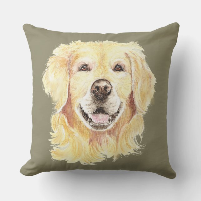 Golden Retriever Hund Tier Kissen Für Draußen (Vorderseite)