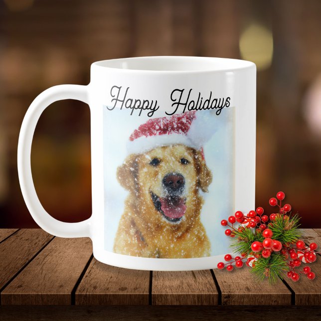 Golden Retriever Hund trägt Weihnachts-Weihnachtsm Kaffeetasse (Von Creator hochgeladen)